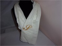 Ivory Cashmere Scarf "Emb Initial S"