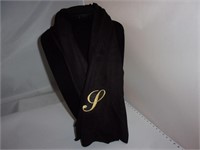 Black Cashmere Scarf "Emb Initial S"
