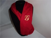 Red Cashmere Scarf "Emb Initial G"