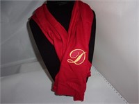 Red Cashmere Scarf "Emb Initial D"