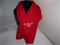 Red Cashmere Scarf "Emb Initial A"