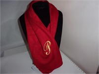 Red Cashmere Scarf " Emb Initial P"