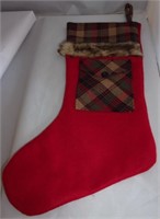Red/Plaid/Fur Christmas Stocking