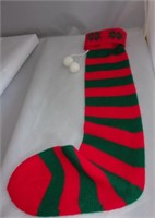 Knit Red/Green Christmas Stocking
