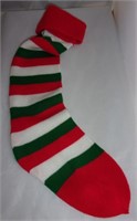Knit Red/Green/White Christmas Stocking