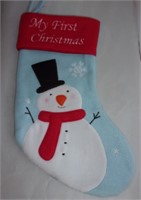 Fabric Baby's First Christmas Stocking