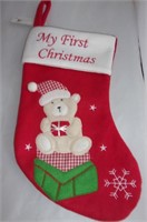 Fabric Baby's First Christmas Stocking