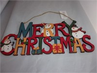 Plywood Painted Marry Christmas Sign