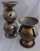 S/2 Metal Bell Candle Holders