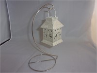 Metal Glittered Light up Lantern with Stand