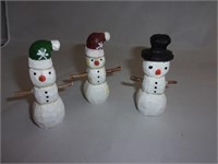S/3 Wooden Snowmen
