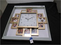 12 Frame Photo Collage Clock (20" x 20")