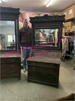 Victorian marble top washstand & mirror (6ft tall)