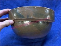 Brown crock mixing bowl - 8.5in