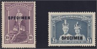 Australia Stamps #178-179 Mint NH Specimen Overpri