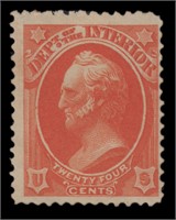 US Stamps #O22 Mint DG 24c Interior CV $180