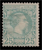Monaco Stamps #6 Mint HR with thin CV $700