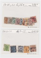 Sweden Stamps #6/49 Used Classics CV $580