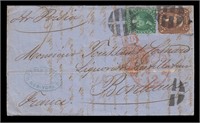 US Stamps #68, 76 Used on 1865 SFL Cover