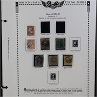 US Stamps 1861 Issues on Album Page