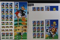 US Stamps Imperf Looney Toons Sheets X 7