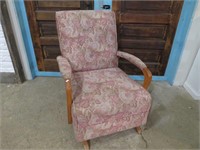 ANTIQUE UPHOLSTERED ROCKING CHAIR