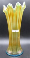 Nwood 12.5" Thin Rib mid-size vase- Aqua Opal