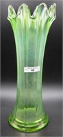 Nwood 13.5 " Thin Rib mid-size vase- Ice Green