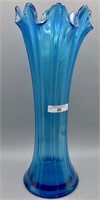 Nwood 13.5 " Thin Rib mid-size vase-Sapphire