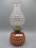 Imperial ( IG) marigold Hobnail oil lamp.