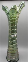 Imperial 17" green Ripple funeral vase- Scarce