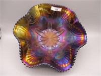 Dugan 10" purple Petal & Fan ruffled bowl