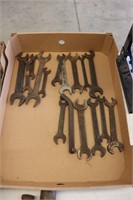 BOX OF ASSORTED OLD WRENCHES