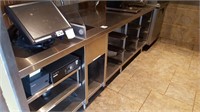 stainless counter with racks and sink 30x 102