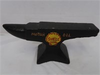 Cast Iron "Shell Motor Oil" Anvil-7 5/8"x3"