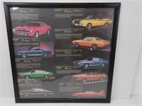 Vintage Framed Poster of Classic Cars-31"x31"