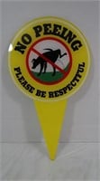 Plastic "No Peeing" Yard Sign-