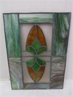 Vintage Stain Glass w/Welded Lead-19x13 7/8"