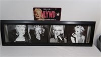 Marilyn Monroe Framed Picture(44x12)&License Plate
