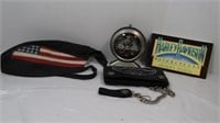 Harley Davidson Lot-Wallet, Clock, Headband