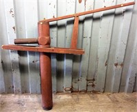 Cistern pump, 6" wooden pipe, iron spout,