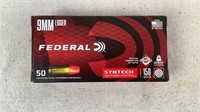 50ct. Federal Syntech 150gr 9mm Luger Ammo