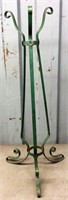 Iron plant stand, rolled straps, 41" tall