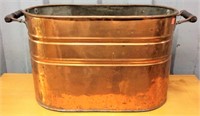 Copper broiler (tub), wood handles,