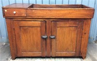 Pine Dry Sink, drawer & till, 2 paneled doors,
