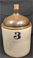 Brown Glaze Cobalt 3 Gallon Stoneware Sipping Jug