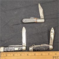 3 Antique Pocket Knives Barlow Imperial