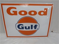 Porcelain "Good Gulf" Sign-16"x12 3/4"
