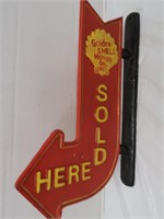 Cast Iron "Golden Shell" Motor Oil Sign-Hinged