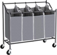 SONGMICS Laundry Clothes Sorters, 4-Bag, Gray